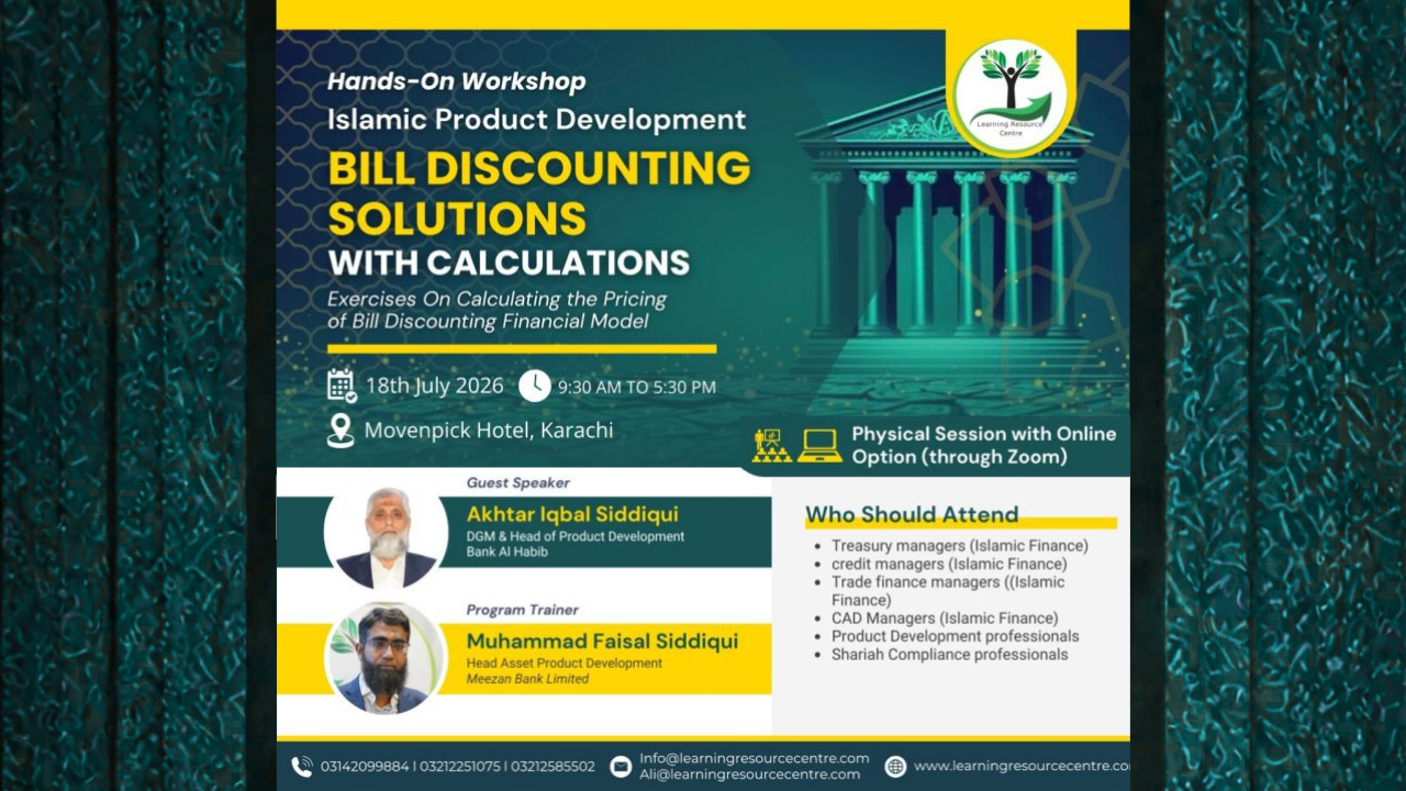 Islamic trade finance workshop on bill discounting solutions and product development in Karachi