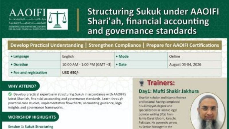 AAOIFI online workshop on Sukuk structuring under Shari'ah, accounting and governance standards