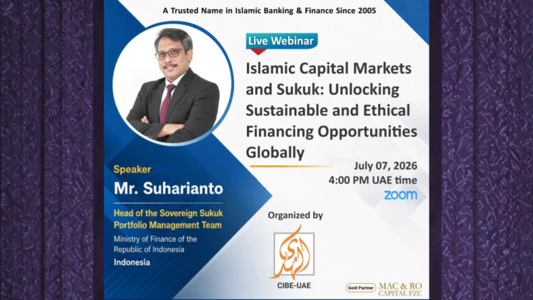Islamic Capital Markets and Sukuk webinar hosted by AlHuda CIBE-UAE.