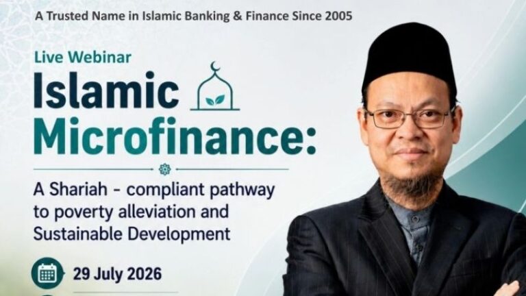 AlHuda CIBE webinar on Islamic Microfinance and sustainable development featuring Dr. Zaharuddin Abdul Rahman