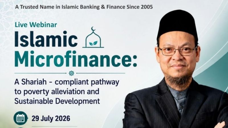 AlHuda CIBE webinar on Islamic Microfinance and sustainable development featuring Dr. Zaharuddin Abdul Rahman