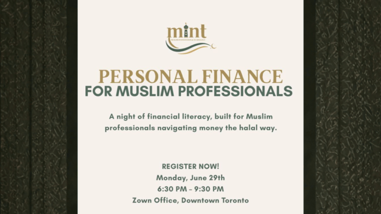 Muslim professionals attending a personal finance event focused on halal investing and Islamic financial planning.