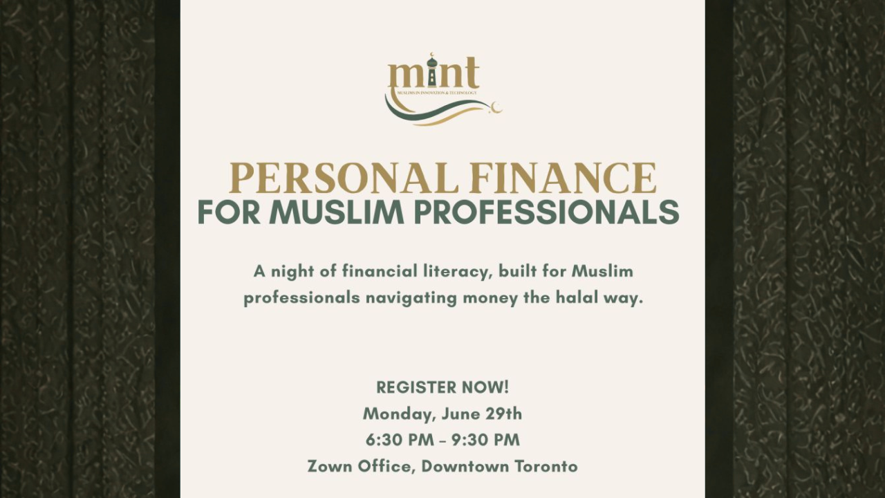 Muslim professionals attending a personal finance event focused on halal investing and Islamic financial planning.
