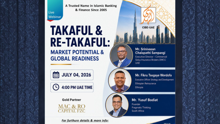 Online webinar on Takaful and Re-Takaful global market opportunities organized by AlHuda CIBE-UAE