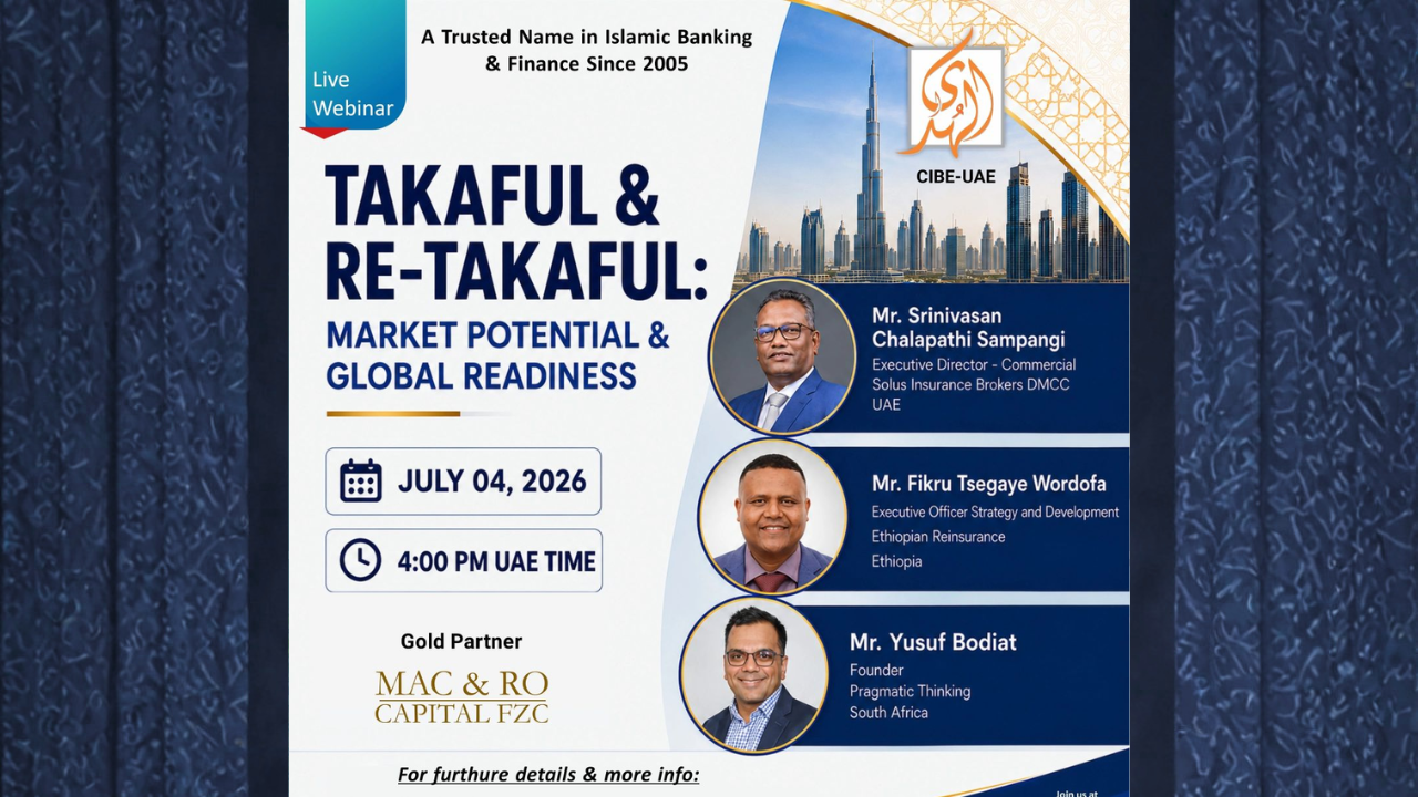 Online webinar on Takaful and Re-Takaful global market opportunities organized by AlHuda CIBE-UAE