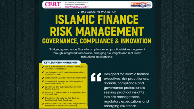 Executive workshop on Islamic Finance Risk Management covering governance, compliance, and ESG in Kuala Lumpur.