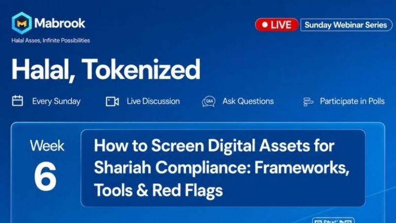 Week 6 Halal Tokenization webinar on screening digital assets for Shariah compliance.
