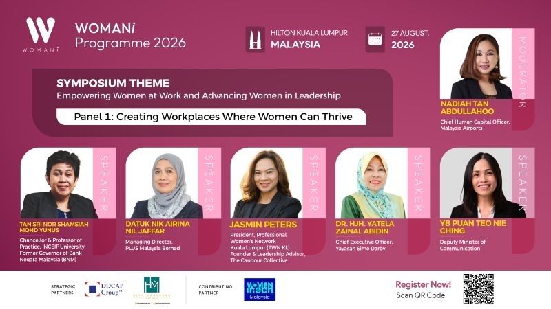 WOMANi Symposium 2026 panel on advancing women into leadership and decision-making roles.