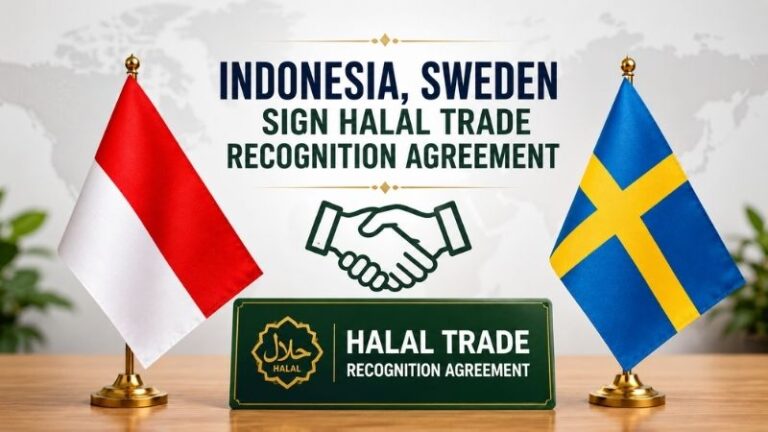 Indonesia and Sweden flags representing a halal trade recognition agreement